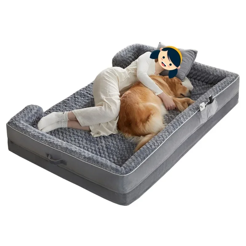 Removable and washable non-slip bottom with blanket pillow large pet sofa, sponge pillow seat cushion rectangular human and