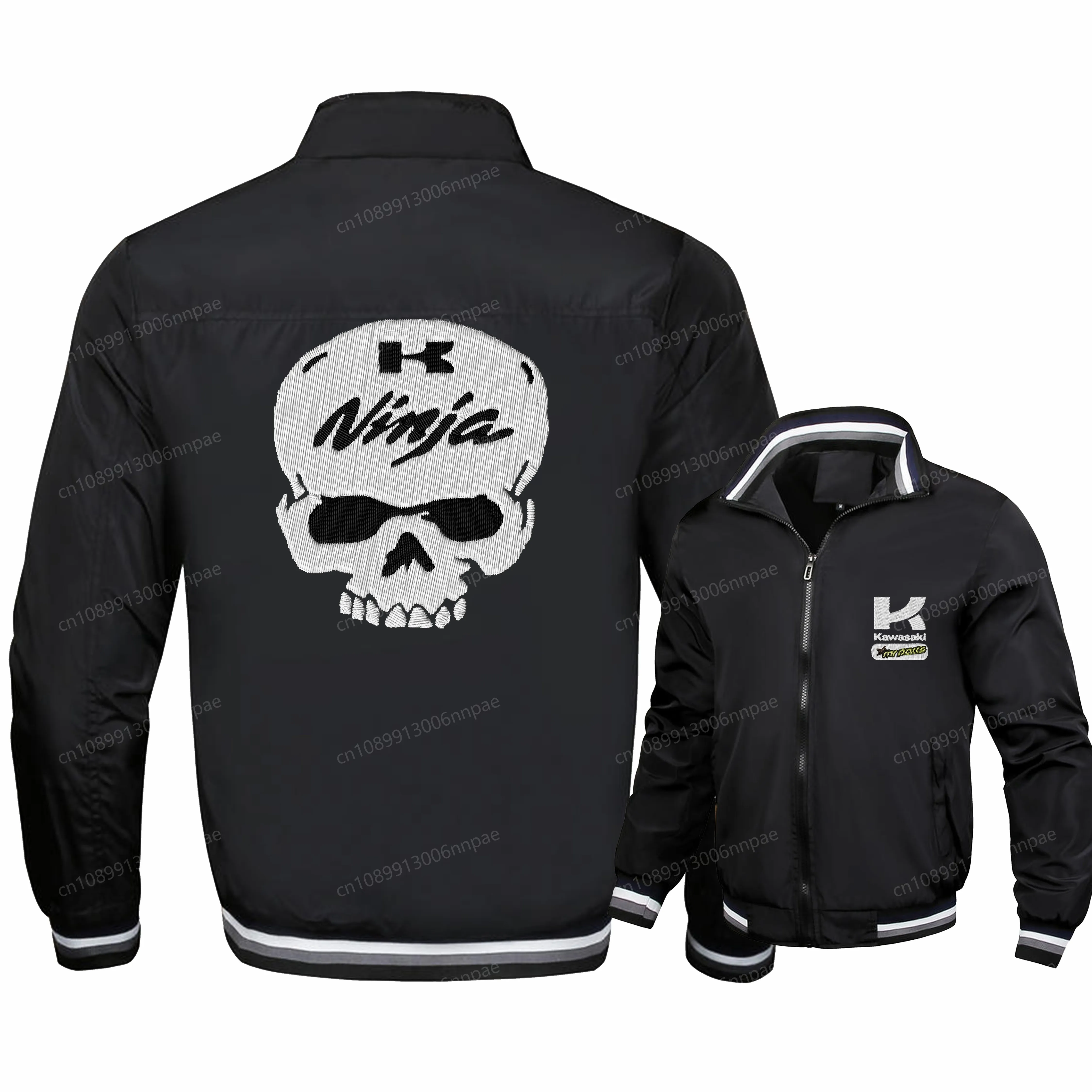

3D Printing Coat Embroidery Kawasaki Men's Jacket Sports Clothes Motorcycle Uniform Motorcyclist Coats Clothing Zip Up Jackets