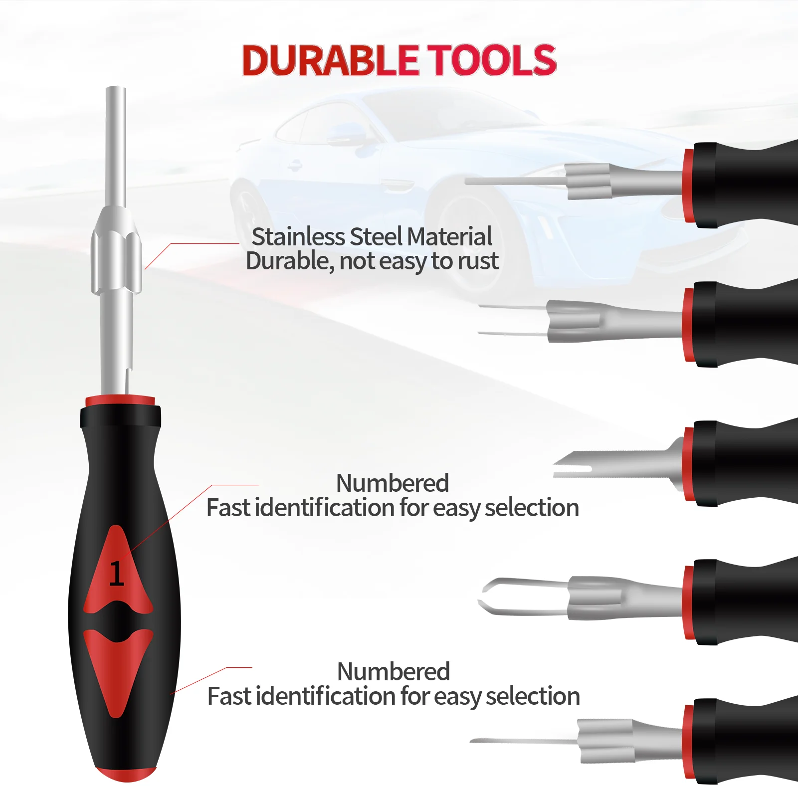 23 pieces of car terminal disassembly tool kit, car crimping connector, needle puller, rubber handle disassembly manual tool