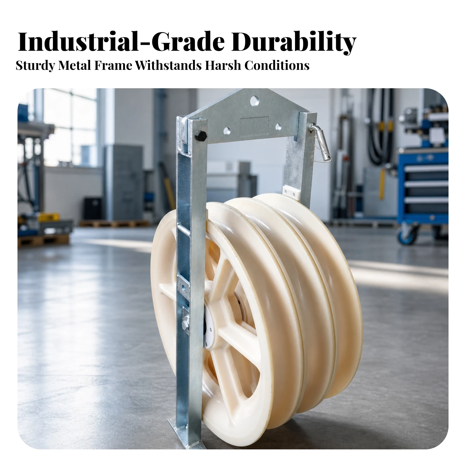 Cable Guide Pulley Galvanized Hanging Pulley with Nylon Wheels Cable Roller Guide Low-Friction Hardware Rustproof - view 2