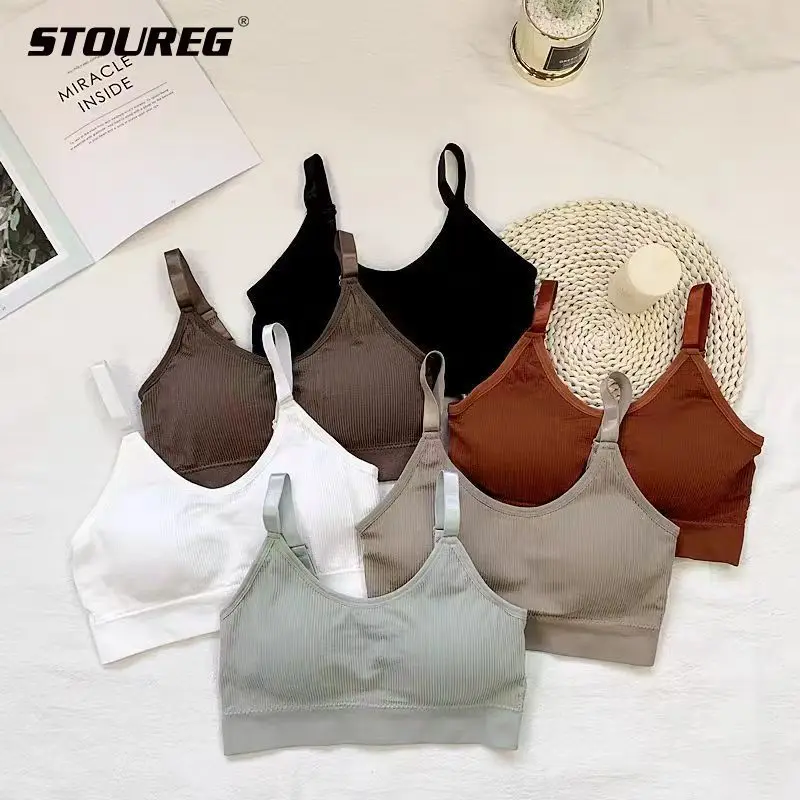 

WANAYOU 3pcs Bear Tank Top Bra Sports Anti-Shock Removable Bra Pads Gathering Bra Tank Top Women's Back Yoga Underwear