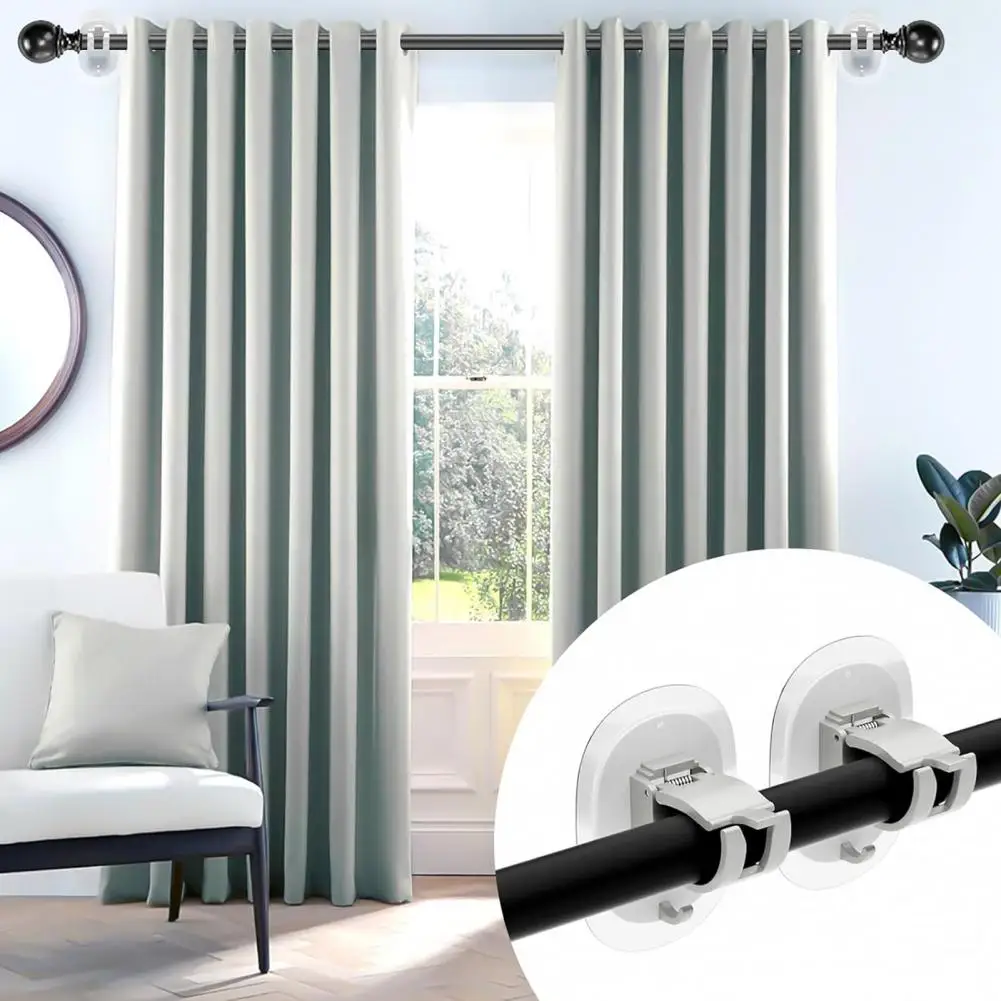 Supporti per aste per tende ganci per aste per tende autoadesivi con Design antiscivolo per soggiorno camera da letto installazione facile senza punzonatura