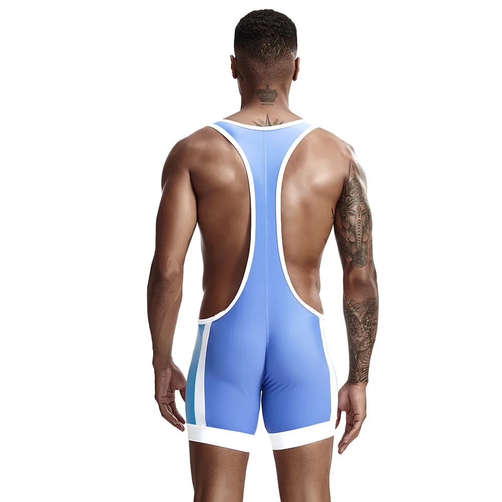 New men's sexy fitness jumpsuit, casual vest, jumpsuit shorts, tight fitting underwear, slimming clothes