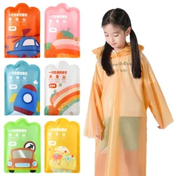 High Quality Vacuum Compression Kids Raincoat Travel Waterproof Rain Coat Thickened Card Packaging One-Piece Raincoat Children