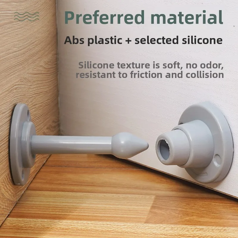 Suction Silent Door Stopper Silicone Non Punching Door Stop Door Block Bathroom Rubber Door Touch Door Top Anti Collision Door