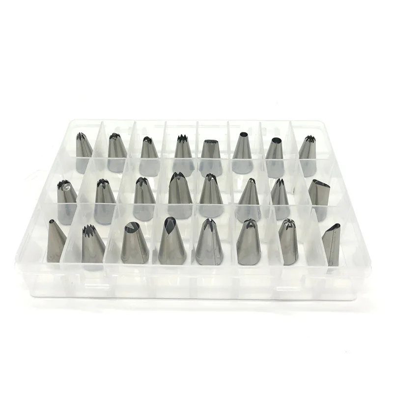 30PCs TPU Piping Bag Muffin Cup Piping Nails Scraper 24 Piping Nozzles Kitchen Tools Cupcake Mold Cake Decoration Accessories