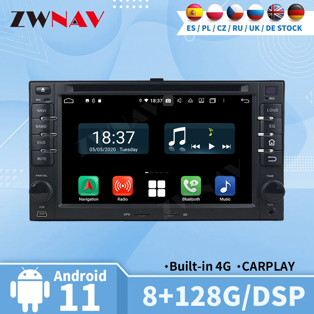 

Carplay For Kia SORENTO MAGENTIS SPORTAGE MORNING CEED RIO CERATO 2005-2010 GPS Automotive Multimedia Central 2 Din Android Auto