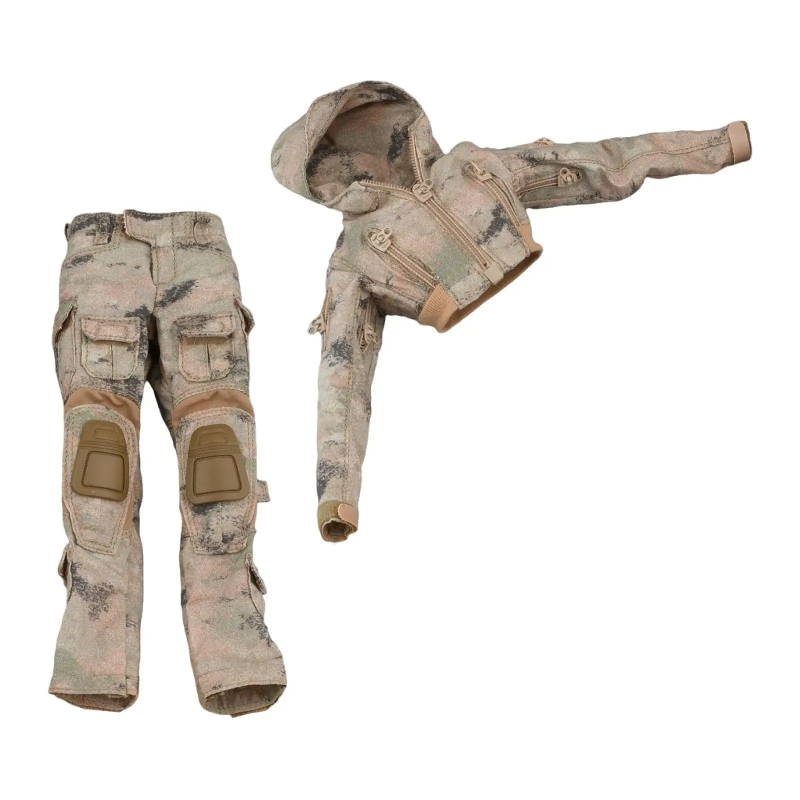 

1/6 Hooded Top with Trousers Stylish Casual Zipper and Pocket Long Sleeve Top