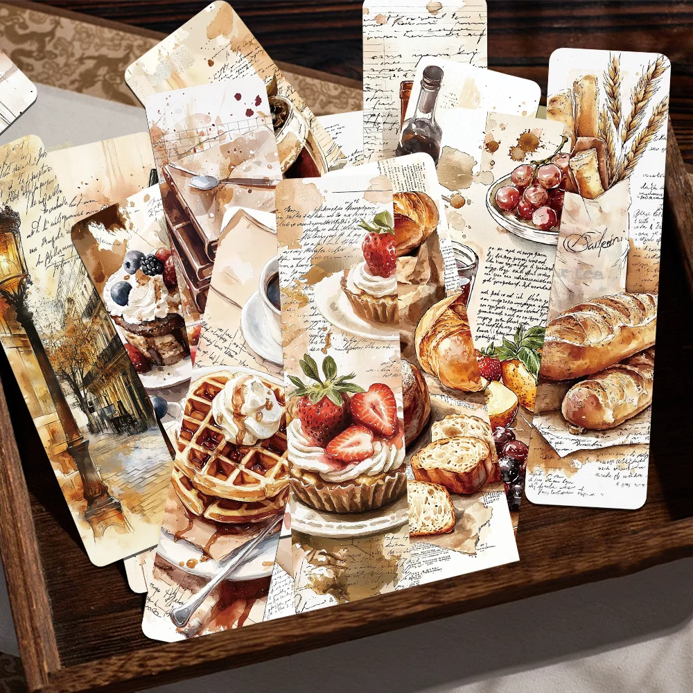 30 Uds. Marcapáginas de postre de café, marcado de libros decorativo para estudiantes, suministros de oficina, etiquetado de páginas de libros, tarjeta de mensaje DIY