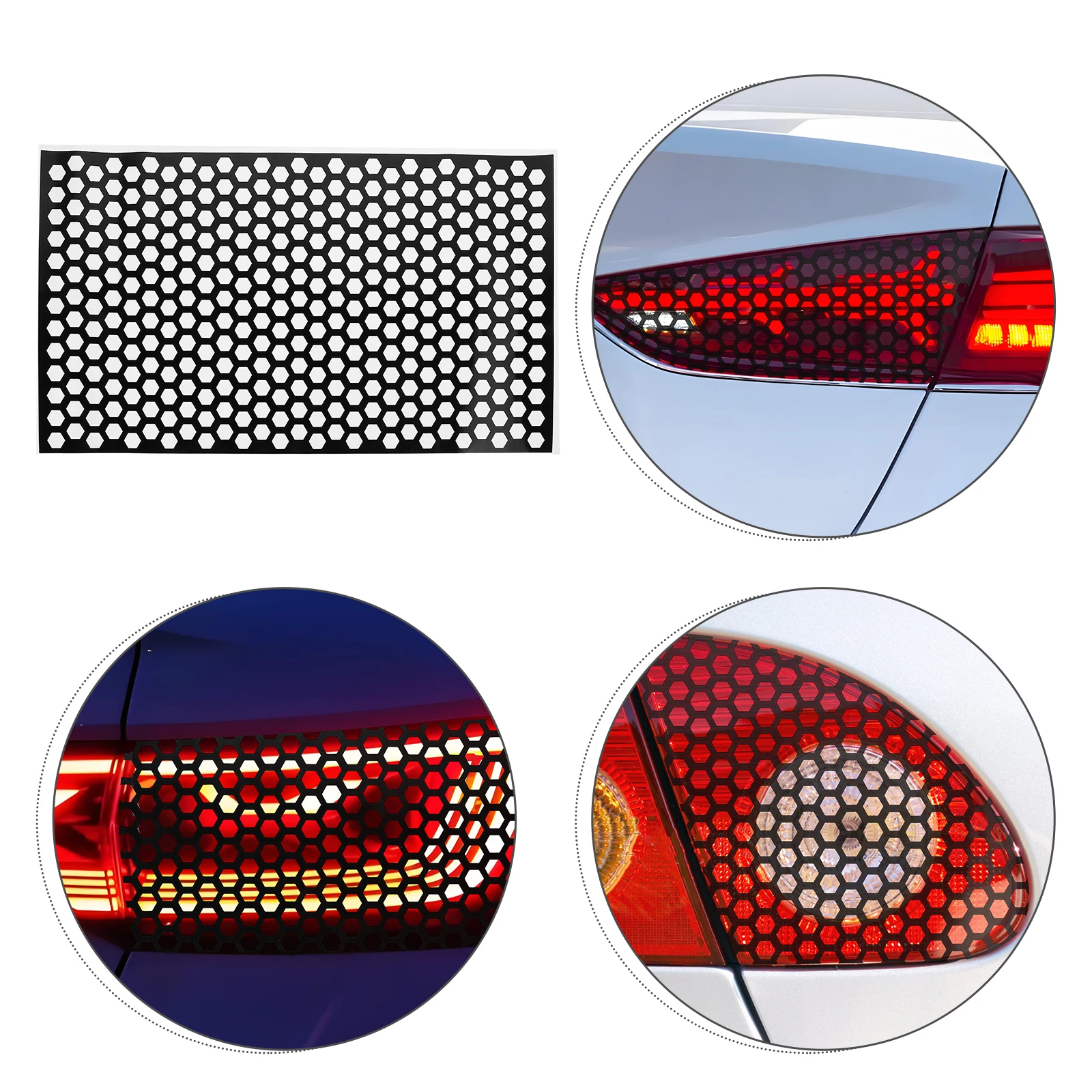 

Honeycomb Car Rear Tail Light Stickers Taillight Covers Trim Self Adhesive Film Sheet Decal Uv Protection Car Light Decoration