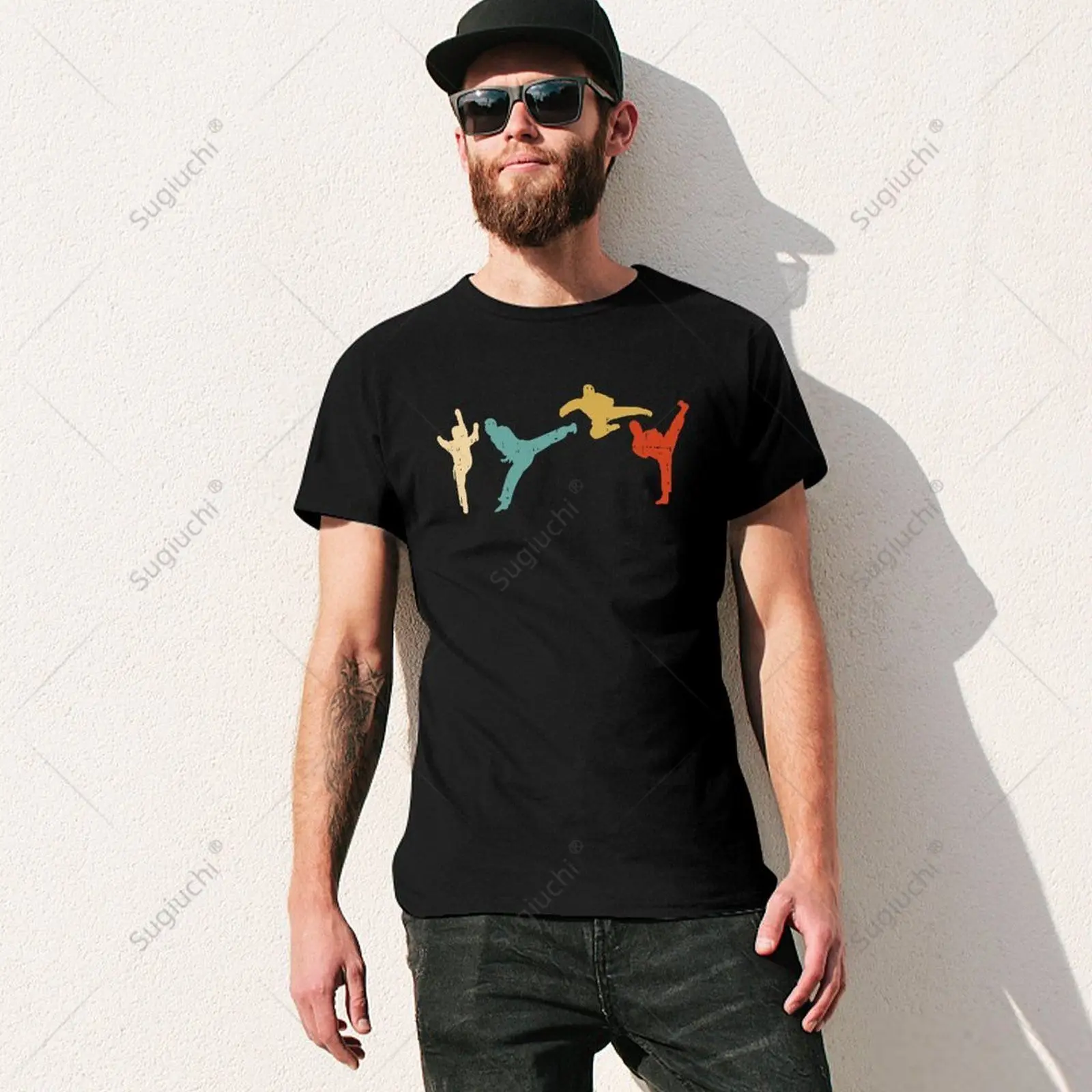 Men Taekwondo Kicks Retro Korean Martial Arts Tshirt Tees T Shirts Women Boys 100% Cotton T-Shirt