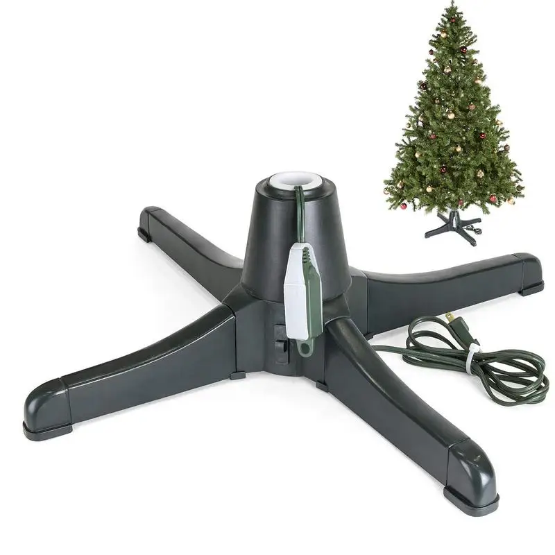 Rotating Christmas Tree Stand Artificial Christmas Tree Ornament Holder Heavy Duty Stable Turntable Stand For Xmas Tree