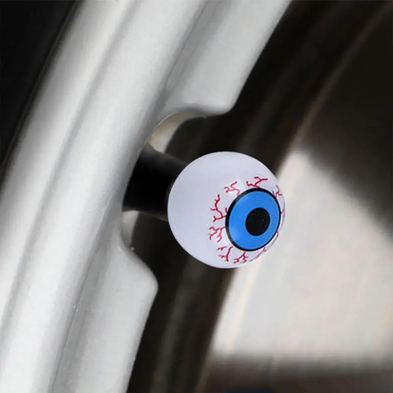 4Pcs/Lot Tire Stem Valve Caps Aluminum Car Dustproof Caps Tire Wheel Stem Air Valve Caps For Cars Bike Motorcycle Eyeball Shape