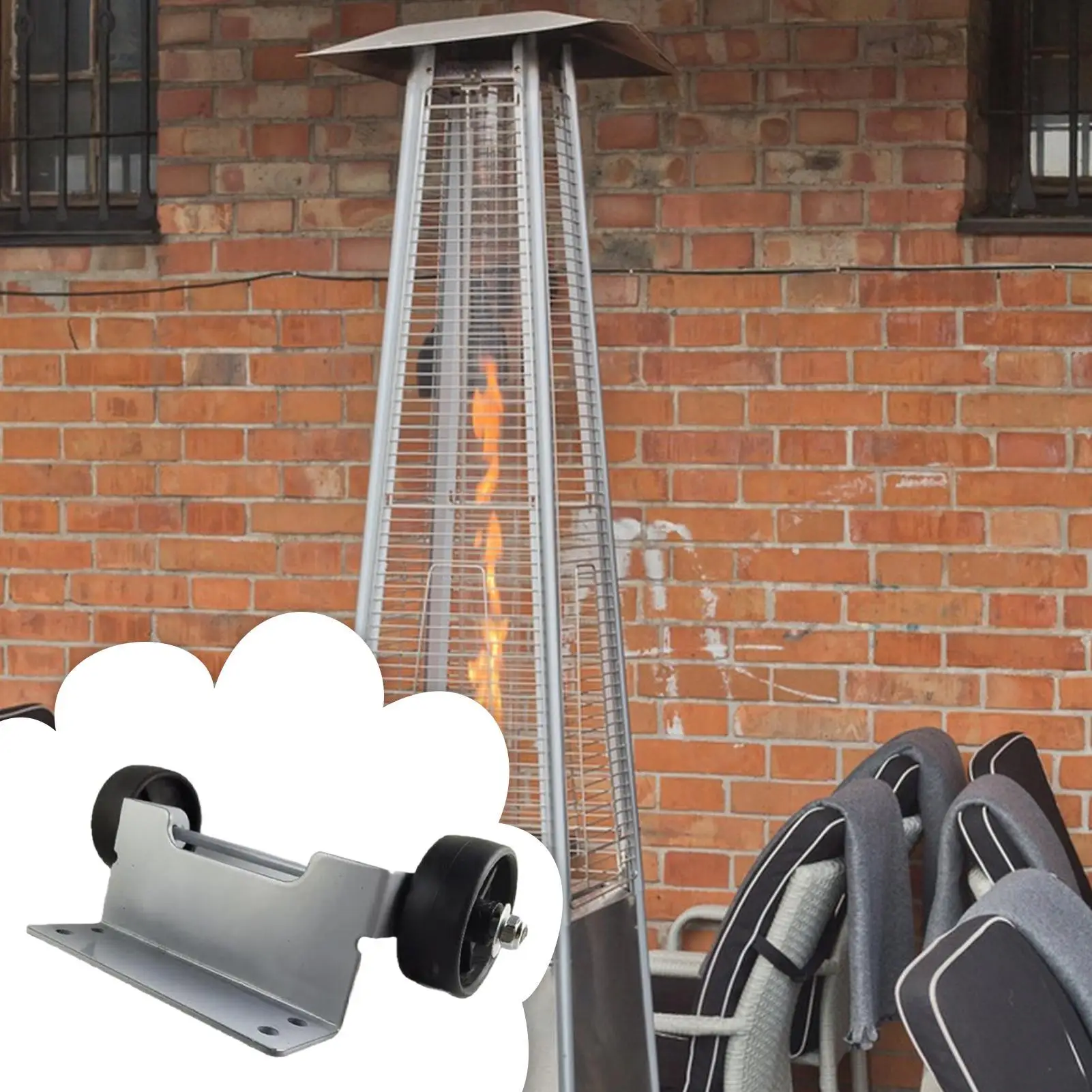 

Heater Wheels Universal Movable Winter Supplies Outdoor Heater Replacement Parts for Windowsills Balconies Dining Parties Yard