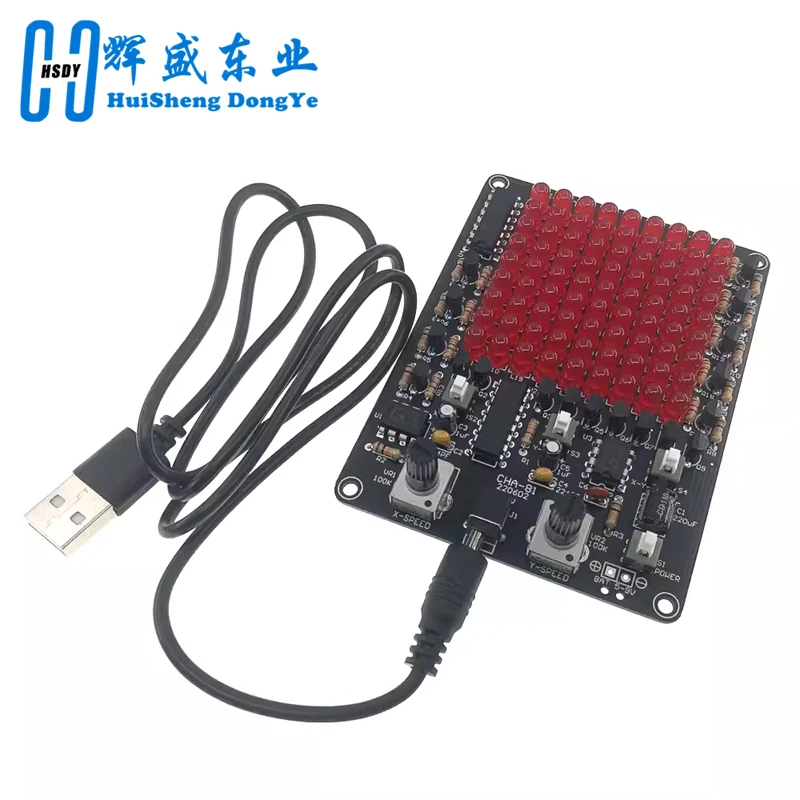 DIY LED Electronic Kit CHA-81 DC4.5-9V LED Tracking Light Game Soldering Project Practice Follow Spot USB/Battery Power Supply