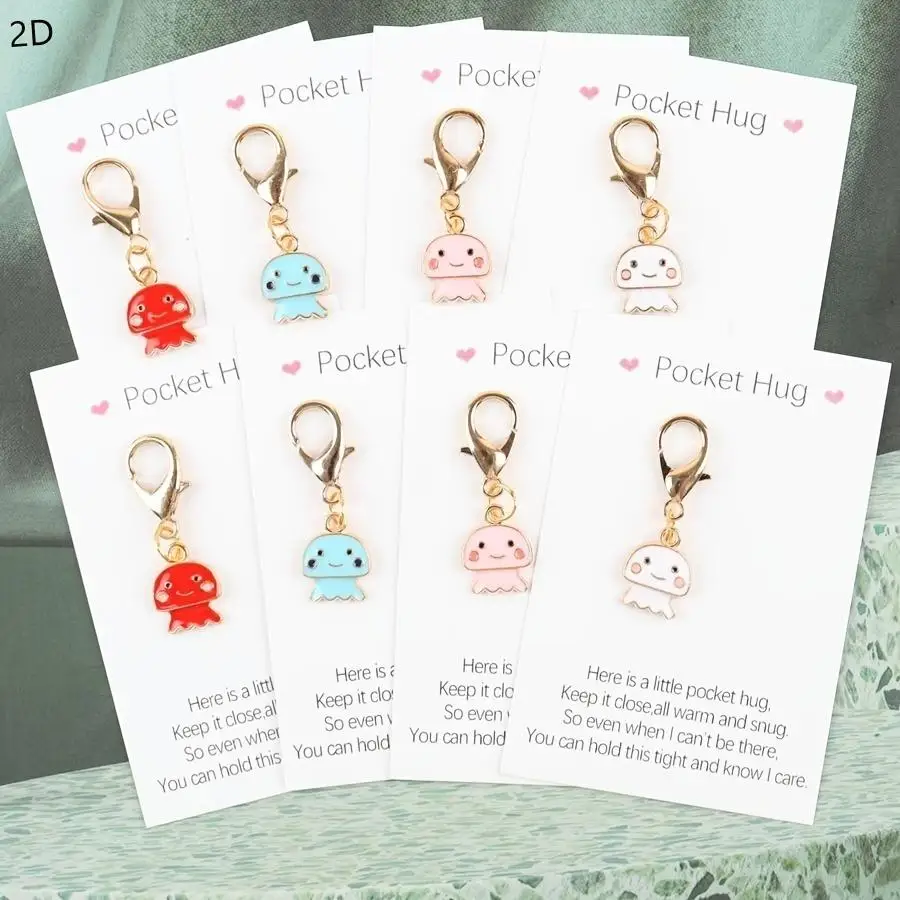 1/5/10/20/50/100pcs 2D Flat - /s/s 2D Cute Jellyfish Keychain, Ocean Theme Party Gift, Animal Keychain, Perfect for Birthdays, W