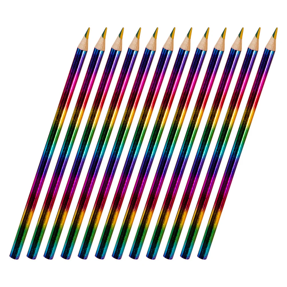 

12 Pcs Rainbow Pencil Toddlers Drawing Pencils Paint Color Portable Wooden Colored