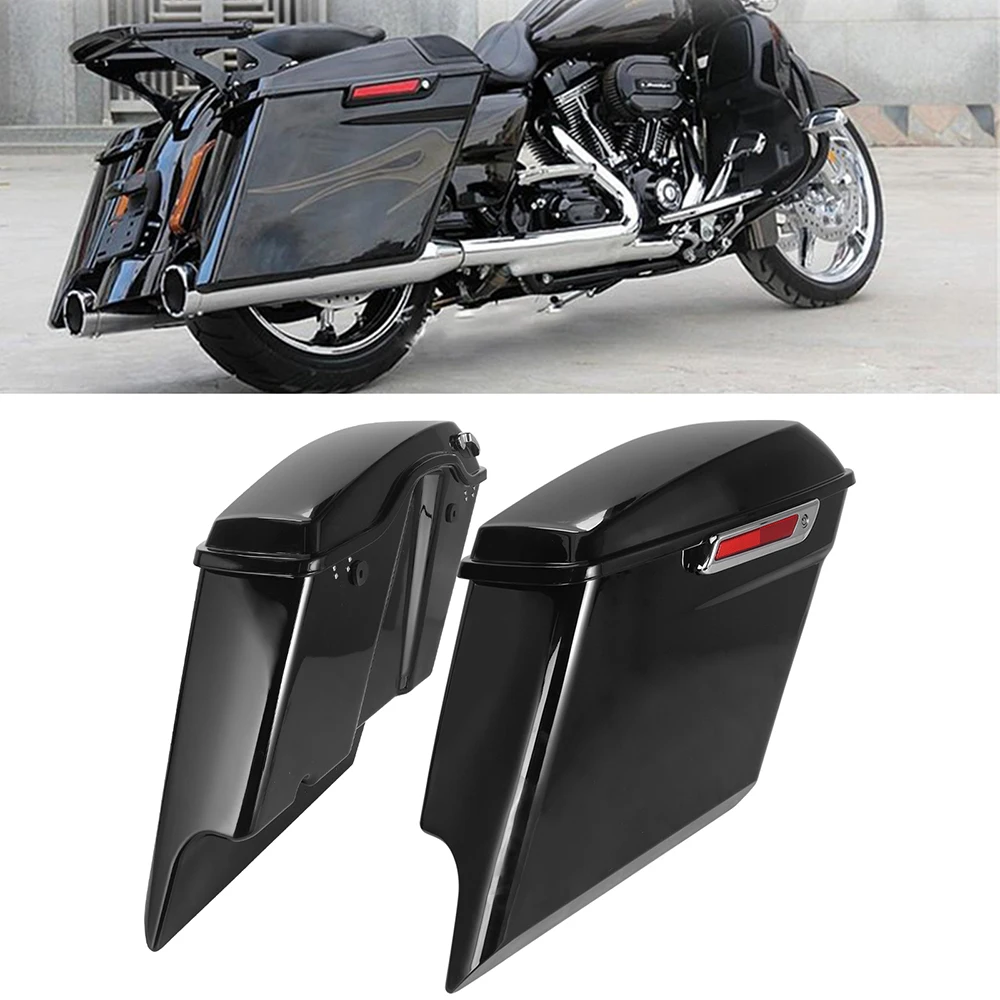 Motocyklowe 5-calowe wydłużone sakwy twardy kufry boczne do Harley Touring Road King Street Glide 2014+
