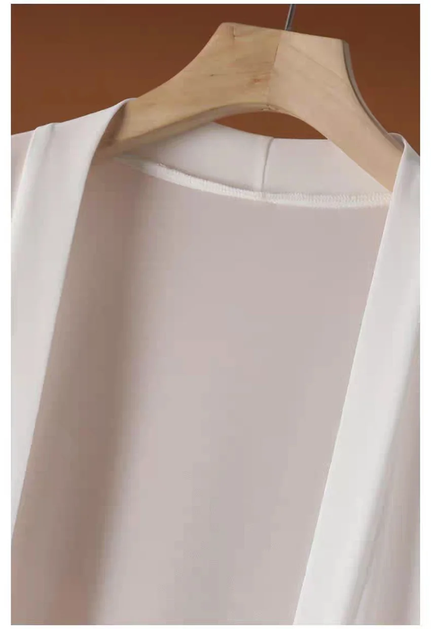 Cárdigan largo de gasa para mujer, talla grande, informal, de verano, con protección solar, blusa, camisa, abrigo fino, chaqueta, 6XL, ropa exterior de moda