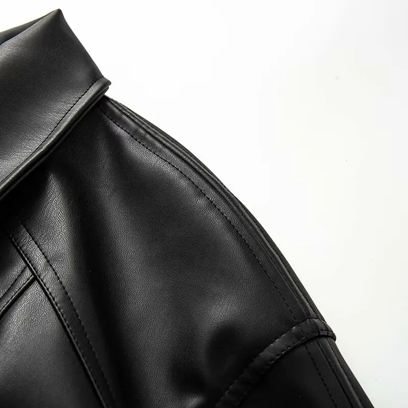 Veste en cuir pour femmes, haut de gamme, tendance, décorée avec nœud, Design élégant pour femmes contemporaines, automne 2025