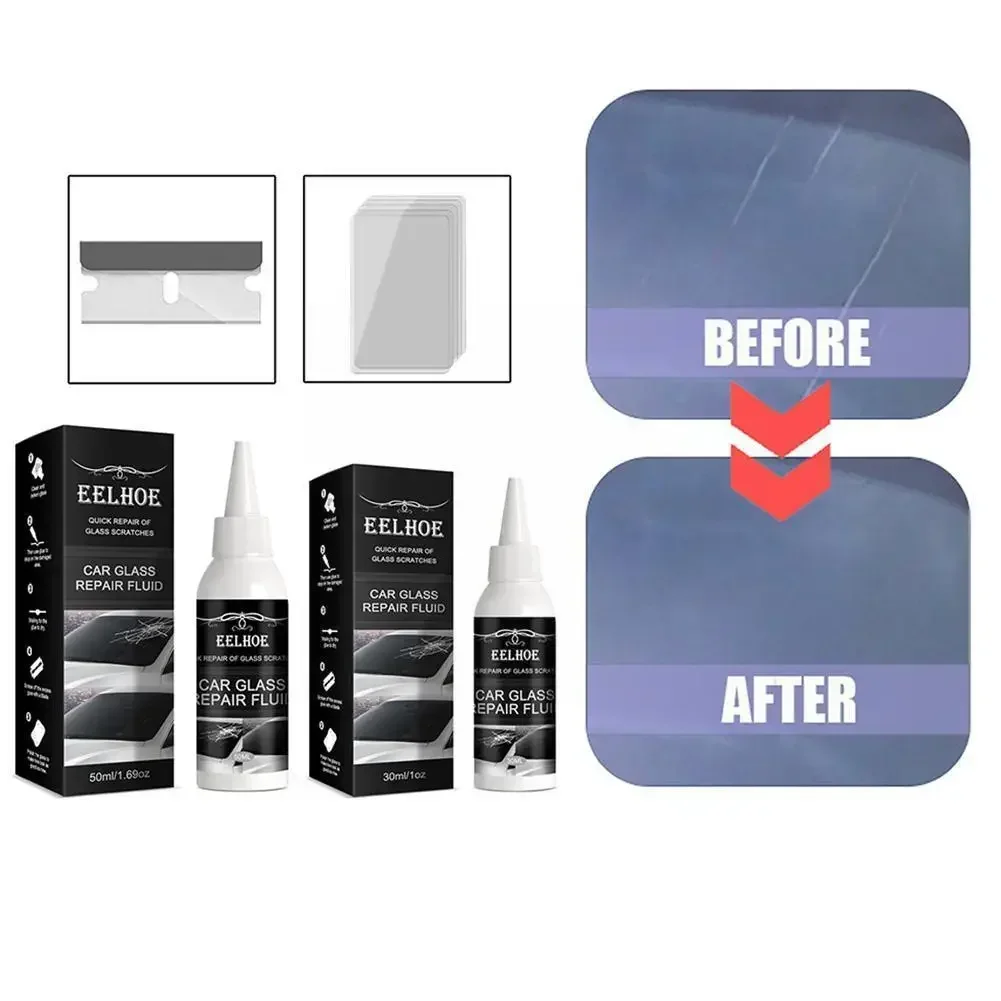 DIY pára-brisa rachado Repair Kit Quick Fix Glass Scratch Repair Set, Crack Restaurar, Traceless Ferramentas para todos os tipos de vidro