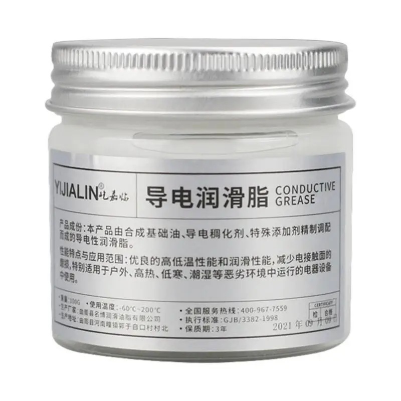 Grasa conductora eléctrica de 100g para enchufe de coche, enchufe de circuito, lubricación de Gel conductor de bajo valor de resistencia para el hogar del coche