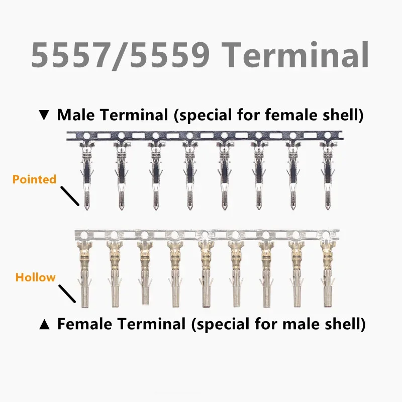 100pcs/lot Copper Crimp Terminal  For Connector 5557-R 5559-P, metal pin for 4.2mm 5557 5559 connector