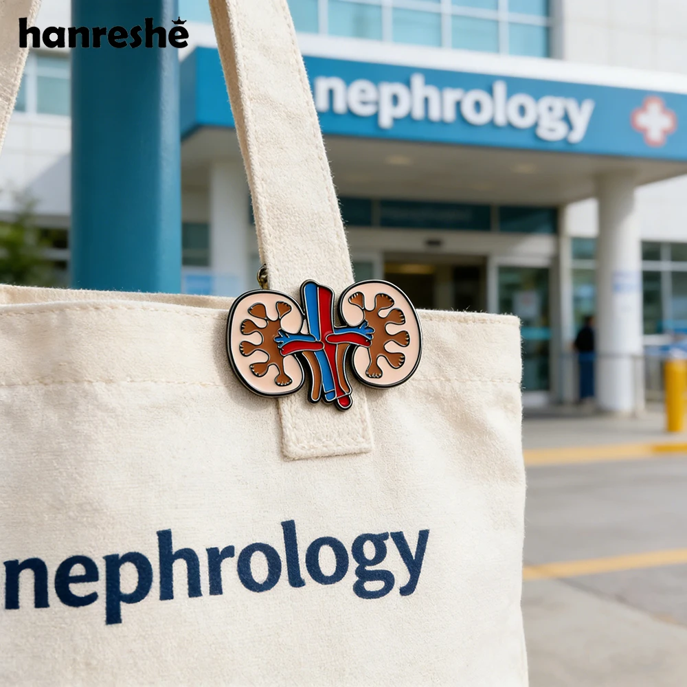 Hanreshe Medical Anatomy Kidney Enamel Brooch Pin Urology Badge Medicine Jewelry for Doctors Nurses Gifts