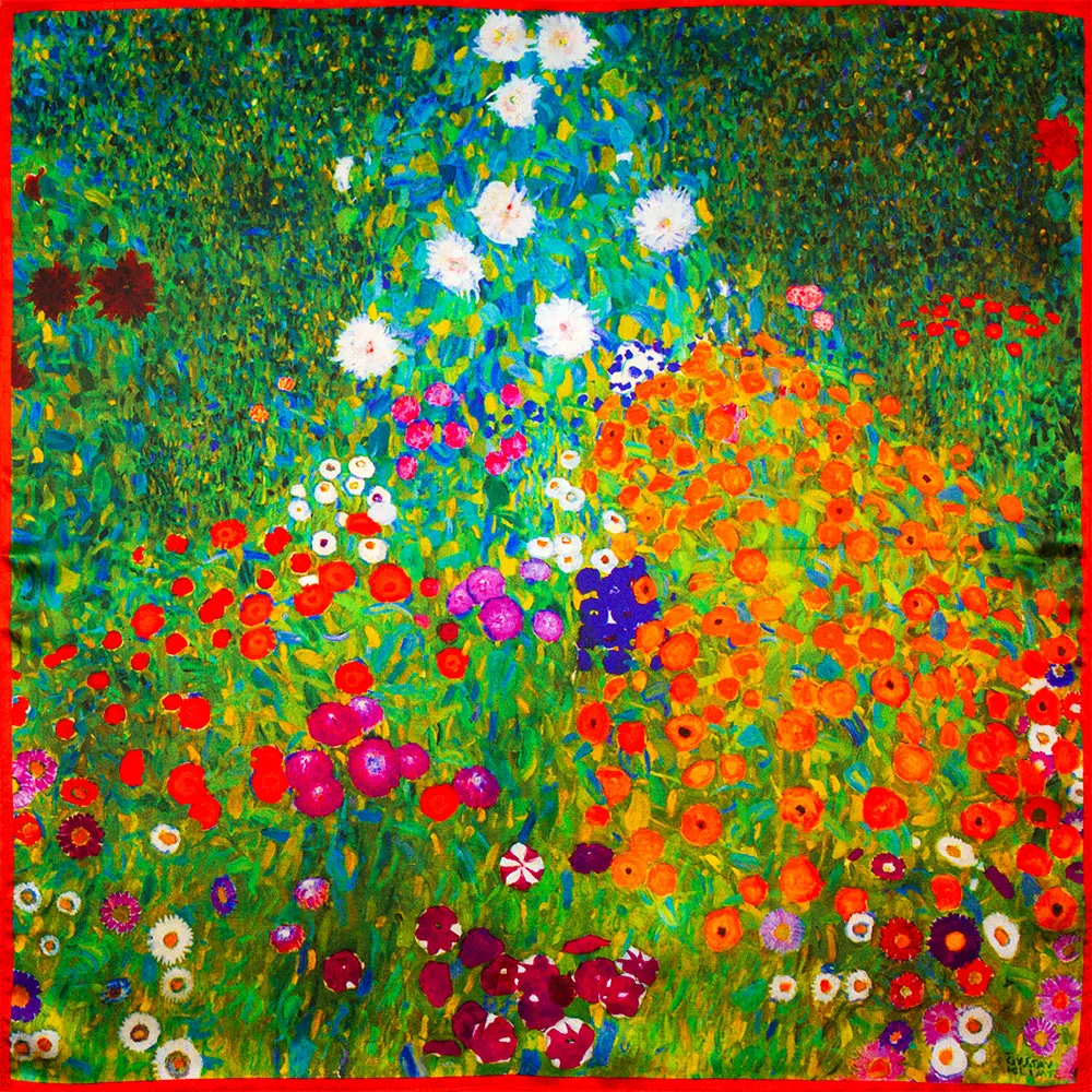 

53 см 100% натуральный шелк, шарфы на шею, женский хиджаб, мужской карманный квадратный цветочный сад, женский шарф из пашмины, мужские подарки Bauerngarten