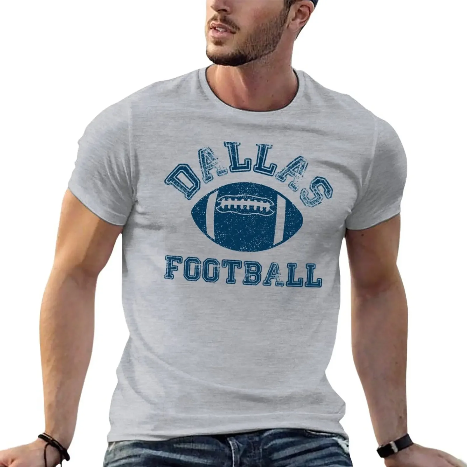 Dallas Distressed Pro Football Team Sweatshirt T-Shirt oversizeds graphics mens champion t shirts