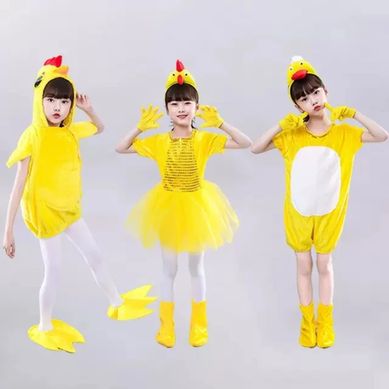 Children Kids Cartoon Child Soft Chicken Chick Duck Costume Headband Animal Gift Birthday Party Clothes Halloween Christmas