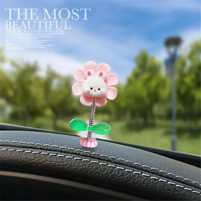 1-15pcs Swaying Flower Figurines Trendy New Make You Smile Desktop Car Board Ornament Resin Daily Spring Home Decoration Crafts