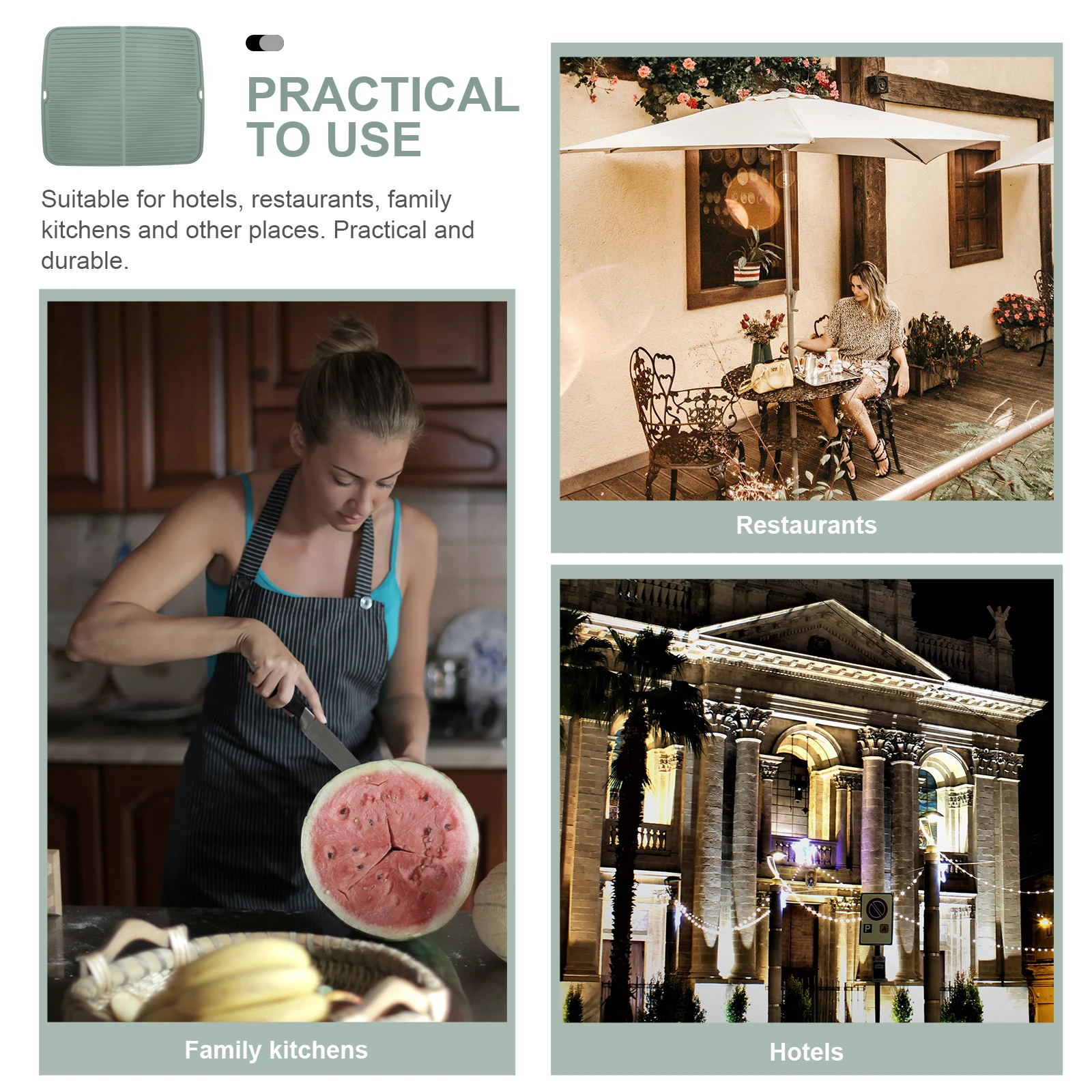 

1Pcs Kitchen Dish Drying Mat Heat Insulation Pad Tableware Draining Mat for Home Hotels Restaurants Dish Drain Pad