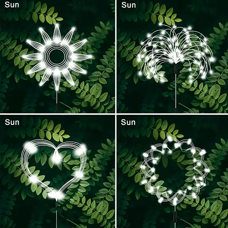 1/4pcs Waterproof Solar Firework Lights Sparkles Landscape Fairy Light Garden Lights Outdoor Decoration Light Yard Patio Pathway