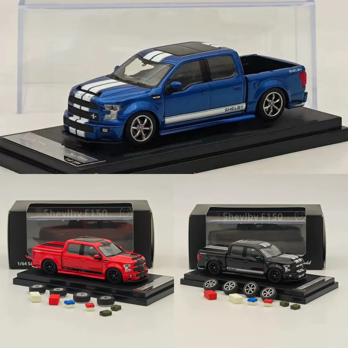 FunnyModel 1/64 Ford F-150 Shelby simulation alloy car model-With accessories