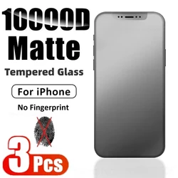 3Pcs Matte Tempered Glass for iPhone 14 13 Pro Max 11 12 16 16e 17 Air 15 14 XS X XR SE 2020 6 7 8 Plus Frosted Screen Protector