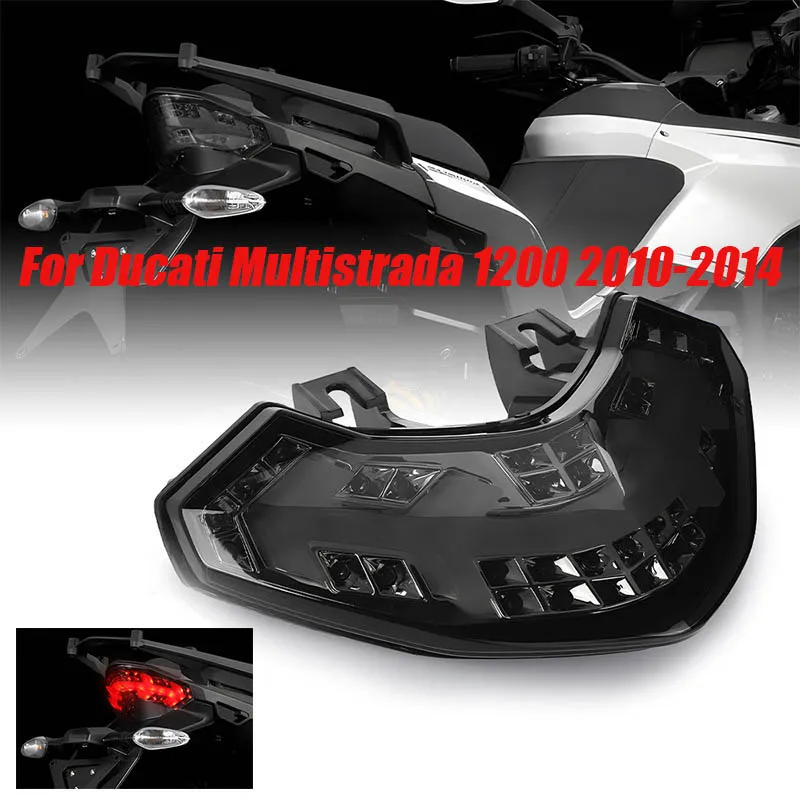 

Rear Motorcycle LED Tail Light 12V Turn Signal Lights For Ducati Multistrada 1200 2010-2014 Driving brake Lamp Indicator Light