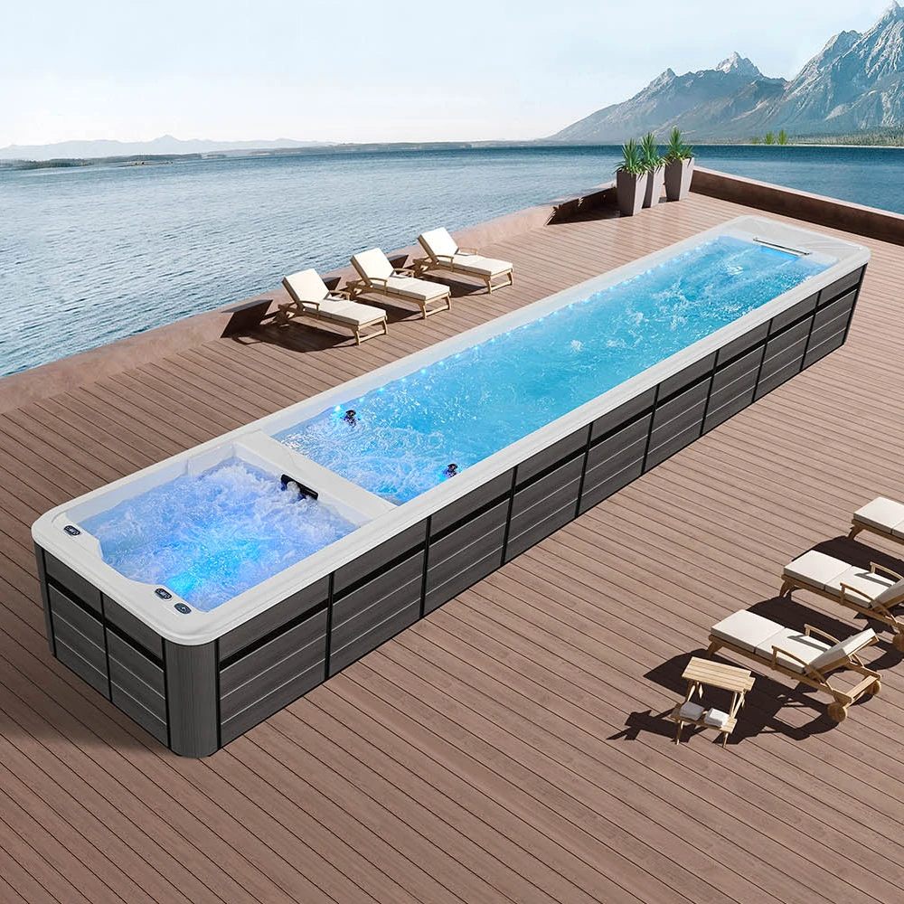 Weather Resistant Inflatable Massage Pool Whirlpool Spa Tub With Safety Lock Cover For Backyard All‑Weather Usage