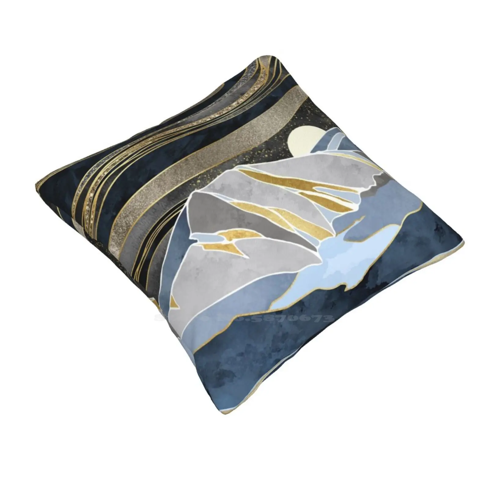 Sky Fashion Sofa Throw Pillow Cover Pillowcase Sky Landscape Nature Gold Copper Blue Navy Grey Gray Stars Moon Mountains Lake