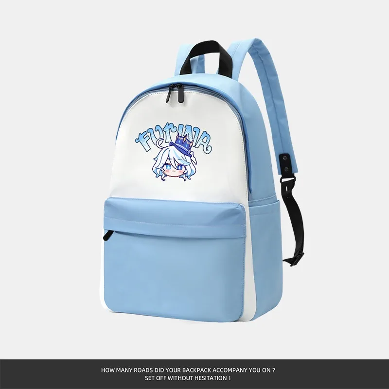 Furina School Backpack Game Genshin Impact Print Large capacity Popular Street Cool SchoolBag Cospaly Doujin Gifts