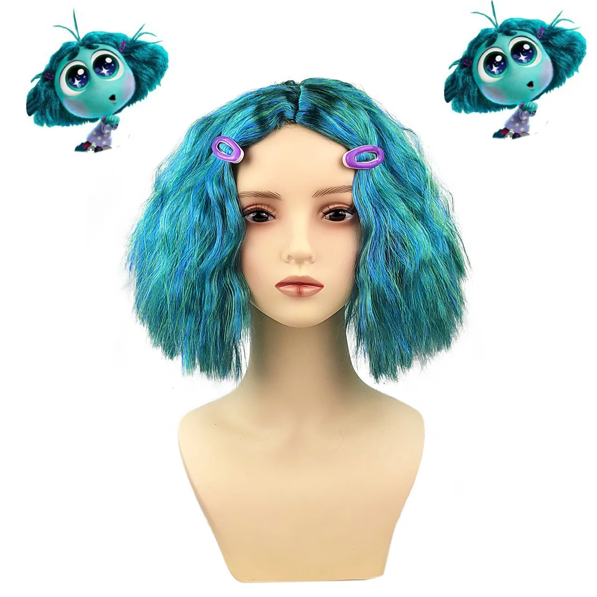 Inside Out Mooch Dress Up Wig Fancy Dress Costume Headgear Headgear with Drop Clips Gift