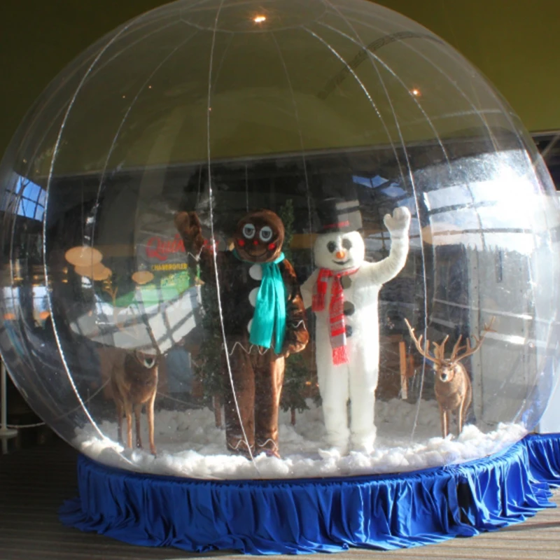 2M/3M/4M Dia Inflatable Snow globe Human Size Snow Globe For Christmas Decoration Popular Clear Photot Booth For People Inside