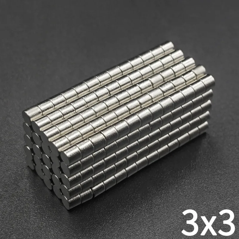 10~10000PCS 3x3 mm disc Magnet 3mmX3mm Bulk Small Round 3x3mm Neodymium N35 Strong magnetic iman Powerful Fridge Magnets 3*3 mm