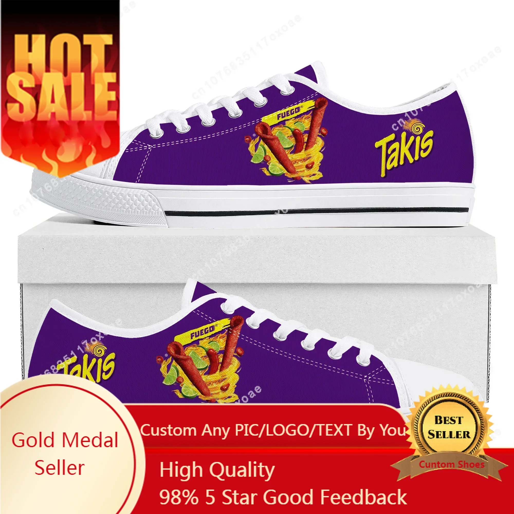 

Funny Chips Takis Food Snack Low Top Sneakers Mens Womens Teenager High Quality Canvas Sneaker couple Casual Shoes Custom Shoe