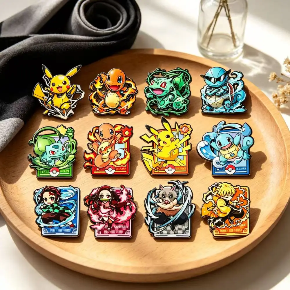 12 Stück Niedliche Anime-Charakter Emaille-Pins Coole Cartoon-Abzeichen Broschen für Damenbekleidung Schmuckzubehör Kindergeschenk – Detail 2