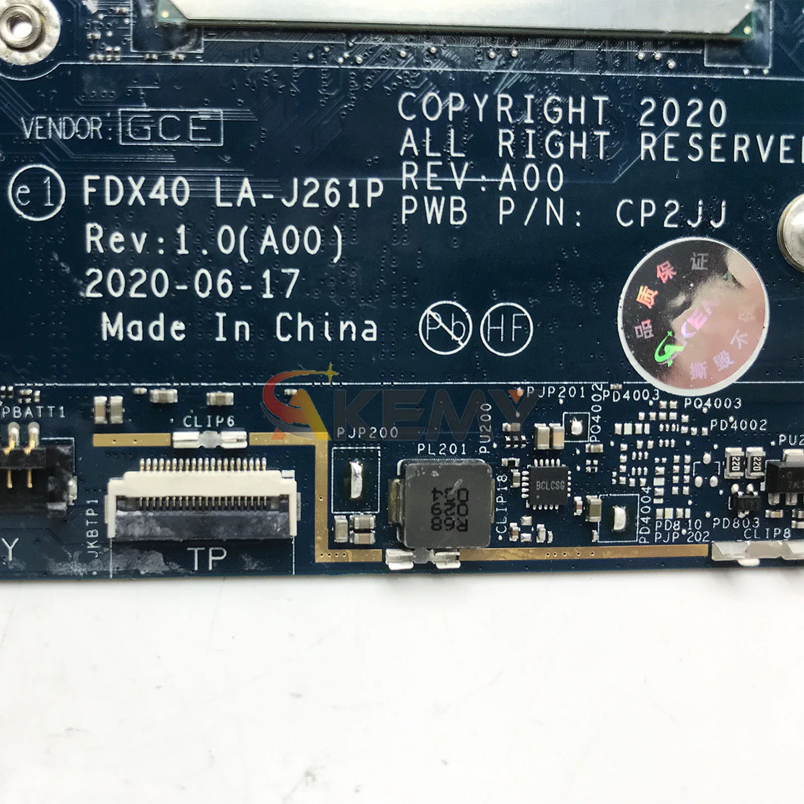 For DELL Latitude 7310 7410 Notebook Mainboard LA-J261P with I5 I7 10th CPU CN-0GYV1X 04J6CM 00N7RN 0XF8WR 100% Fully Tested