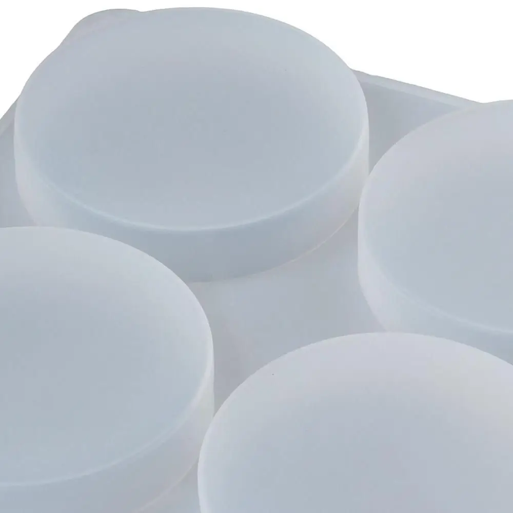 Random Color Resin Coaster Molds 6-Cavity 3.8 Inch Deep Silicone Coaster Molds Round Shape Reusable Handmade Coaster Molds