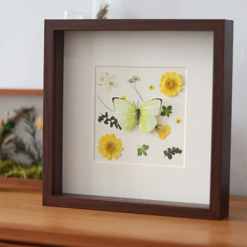 

2072Original Butterfly Specimen Dried Flowers Insect Decoration Painting Decorative Picture Frame Creative Holiday Birthday Gift