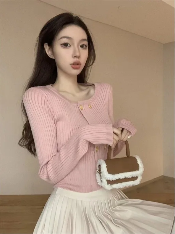 

Spring Autumn 2026 New Sle Square Collar Slim Fit Knitted ort Sweater Base irt Inner Wear Women's Top Faion Soft Poly...