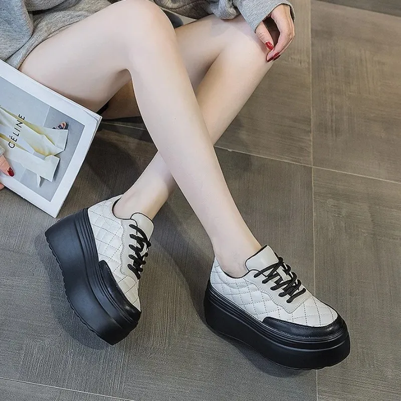 

8cm High Platform Sneaker for Women Fashion Designer Flats Sneakers for Women Luxury Brand Comfortable Women's Shoes Botas Mujer